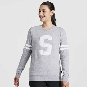 Women's Saucony Rested Crewneck Sweatshirt Light Grey | OPKMSET-40