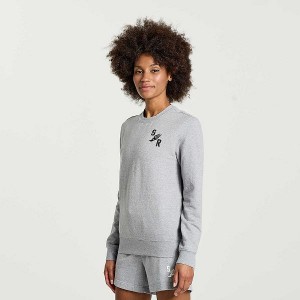 Women's Saucony Rested Crewneck Sweatshirt Light Grey | TWKDIQC-48