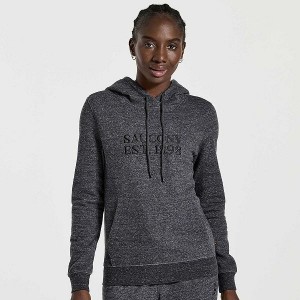 Women's Saucony Rested Hoodie Black | GRSQTDO-96