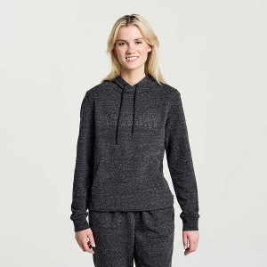 Women's Saucony Rested Hoodie Black | KCHANTM-87