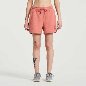 Women's Saucony Rested Sweat Shorts Soot Heather Graphic | QOBJCFY-29