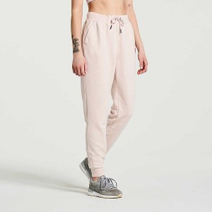 Women's Saucony Rested Sweatpants Rose | UVBDWXO-78