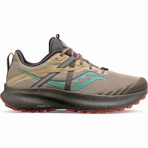 Women's Saucony Ride 15 TR Trail Running Shoes Brown / Turquoise | UDQNOCV-94