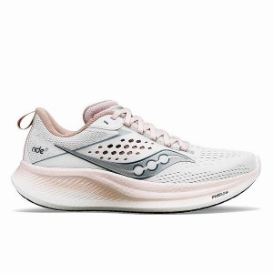 Women's Saucony Ride 17 Running Shoes White | CELFHAI-02