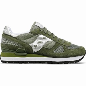 Women's Saucony Shadow Original Sneakers Olive / Silver | DZYTMPR-50