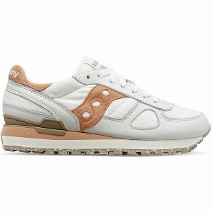 Women's Saucony Shadow Original Sneakers White / Brown | VUOGWZI-59