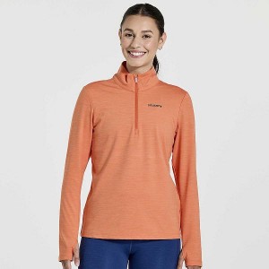 Women's Saucony Solstice 1/4 Zip Tops Orange | VQYKGCO-84