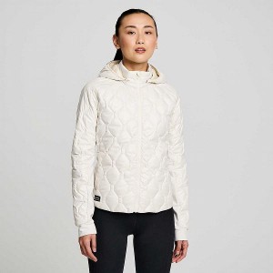 Women's Saucony Solstice Oysterpuff Jackets Beige | OLXZVPW-17