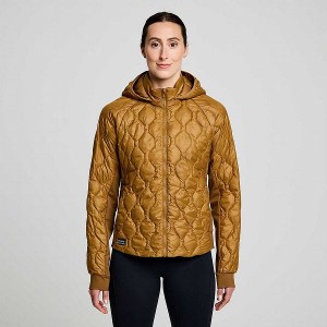 Women's Saucony Solstice Oysterpuff Jackets Brown | EAWRXJD-73