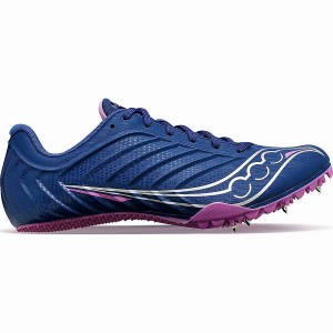 Women's Saucony Spitfire 5 Spikes Shoes Indigo / Purple | CRJMIGE-94