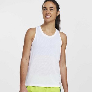 Women's Saucony Stopwatch Singlet Tank Top White | KNLOYRV-28