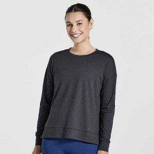 Women's Saucony Sunday Layer Tops Black | JMYRAKN-71