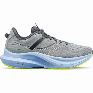 Women's Saucony Tempus Running Shoes Grey / Blue | NMIWSCF-75