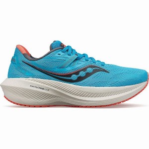 Women's Saucony Triumph 20 Running Shoes Blue / Coral | VIXMYNS-35