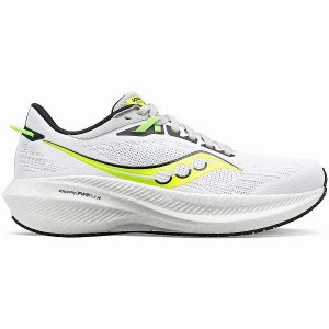 Women's Saucony Triumph 21 Running Shoes White / Green | ICBRKQA-36