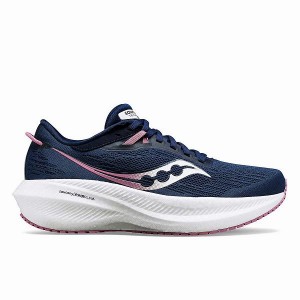 Women's Saucony Triumph 21 Running Shoes Navy / Purple | KAFISLD-63