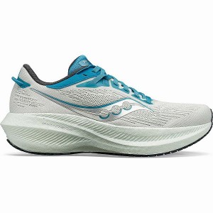 Women's Saucony Triumph 21 Running Shoes White / Blue | RMZDWFP-21