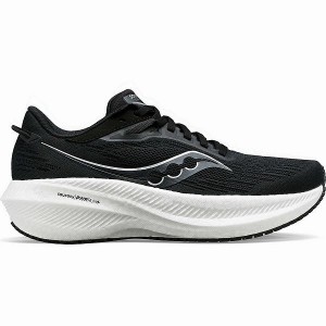 Women's Saucony Triumph 21 Wide Running Shoes Black / White | AIVMYTN-86