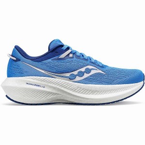 Women's Saucony Triumph 21 Wide Running Shoes Blue | KOWEMZH-74