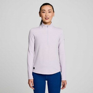 Women's Saucony Triumph 3D 1/2 Zip Tops Purple | CDLZESY-70