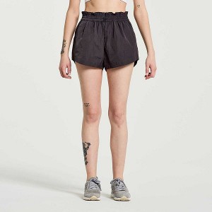 Women's Saucony Unwind Shorts Black | PLNQSWA-81