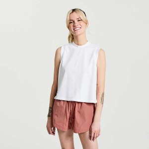 Women's Saucony Unwind Sleeveless Tops White | JGCKQMI-27