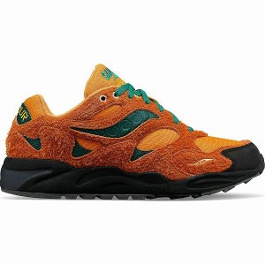 Women's Saucony x Colour Plus Grid Shadow 2 Sneakers Brown Green | OZSTHQM-32