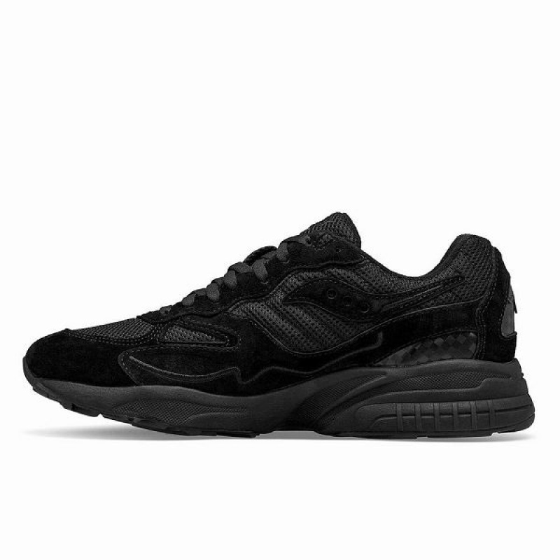 Men's Saucony 3D Grid Hurricane Event Horizon Sneakers Black | GXRLAFW-51