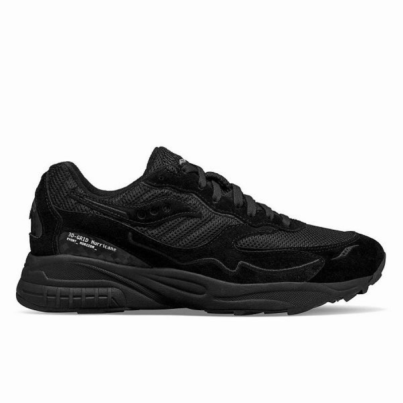 Men\'s Saucony 3D Grid Hurricane Event Horizon Sneakers Black | GXRLAFW-51