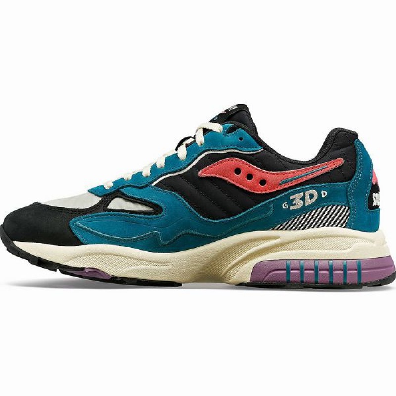 Men's Saucony 3D Grid Hurricane Midnight Swimming Sneakers Green / Black | HMFDPZL-28