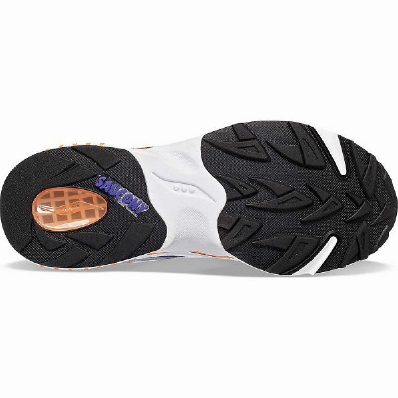 Men's Saucony 3D Grid Hurricane Sneakers White / Purple | TSVDEUN-82