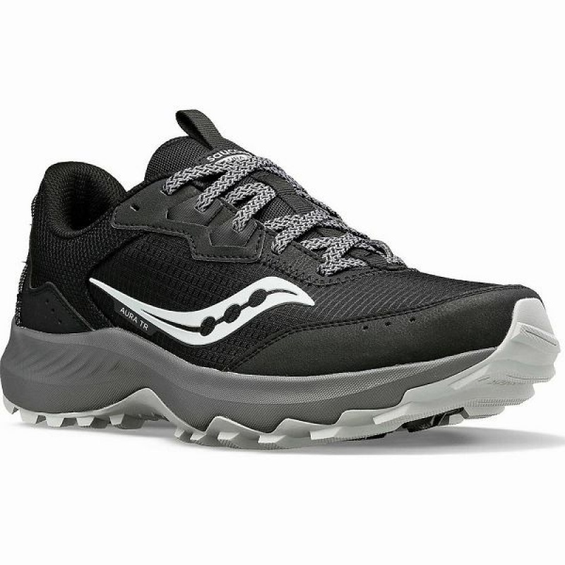 Men's Saucony Aura TR Running Shoes Black / Grey | PSUXRNZ-31