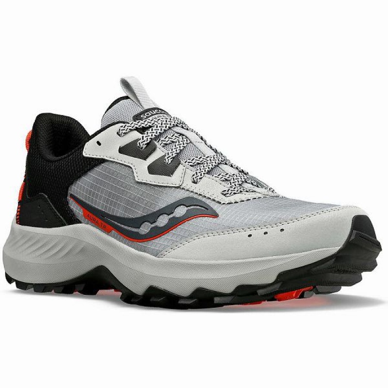 Men's Saucony Aura TR Running Shoes Grey / Black | NBUIWXP-28