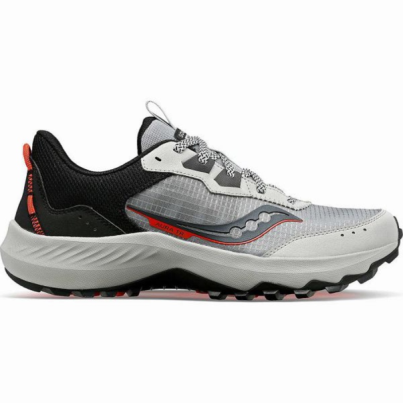 Men\'s Saucony Aura TR Running Shoes Grey / Black | NBUIWXP-28