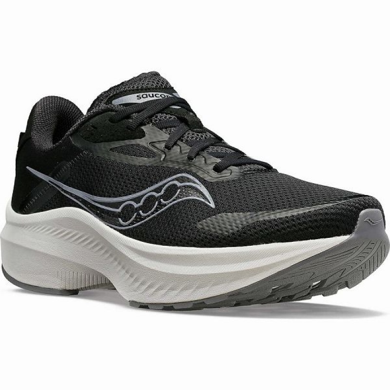 Men's Saucony Axon 3 Running Shoes Black / White | MBRTSPJ-85