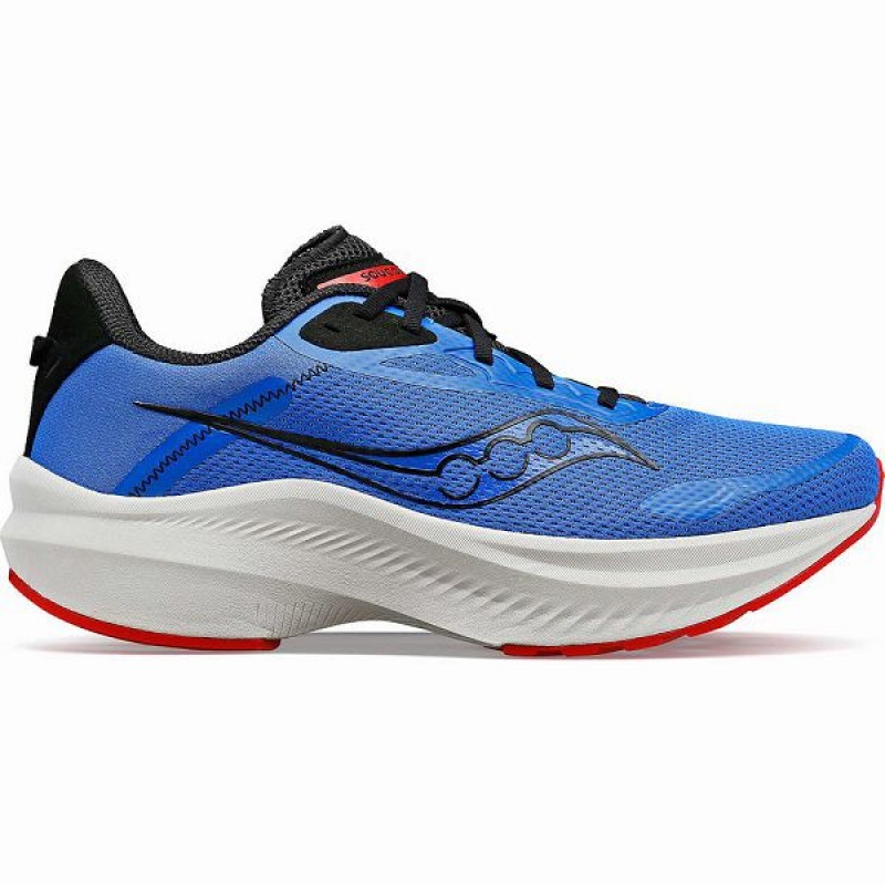 Men\'s Saucony Axon 3 Running Shoes Blue / Black | HFAVPXY-60