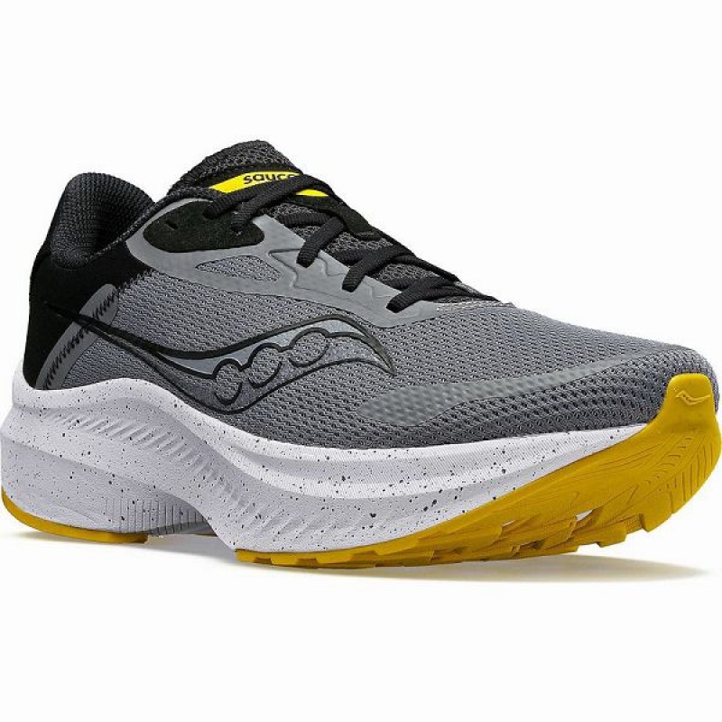 Men's Saucony Axon 3 Running Shoes Grey / Yellow | GDYZMVQ-16