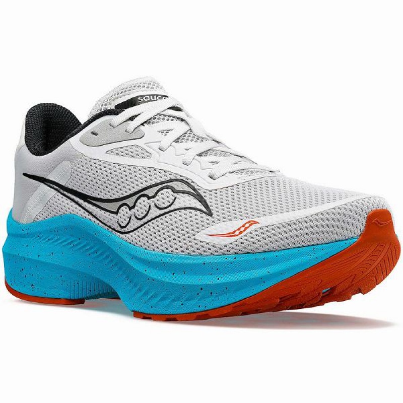 Men's Saucony Axon 3 Running Shoes White / Blue | AVHFSDG-28