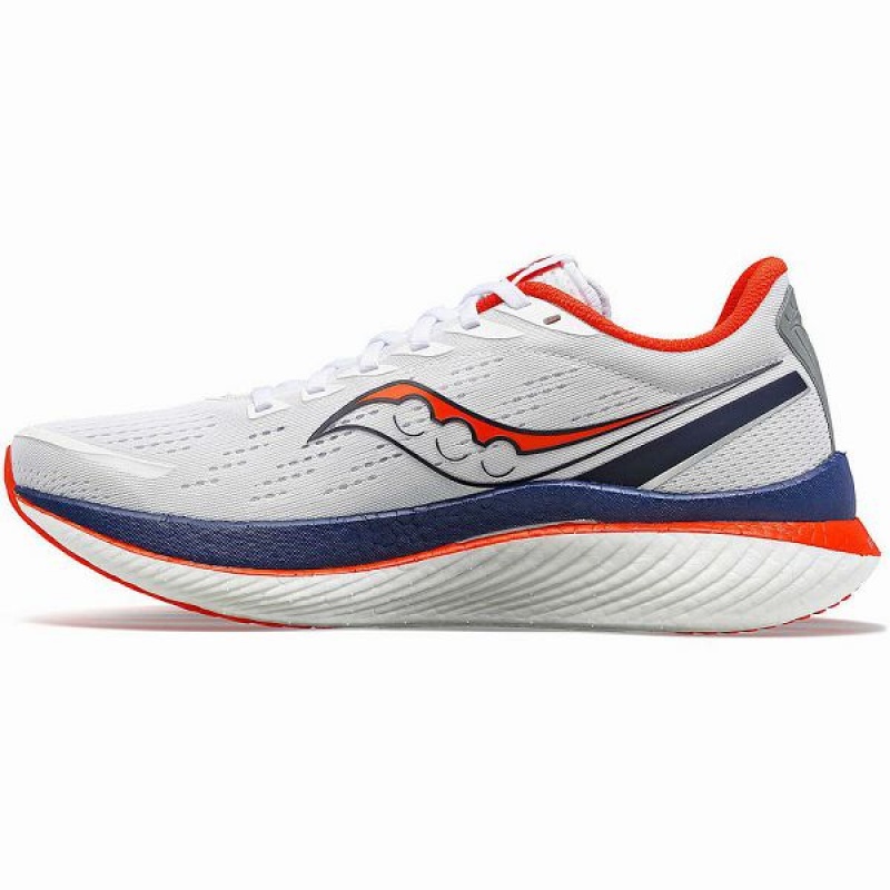 Men's Saucony Boston Endorphin Speed 3 Running Shoes White / Navy | WLQIJES-60