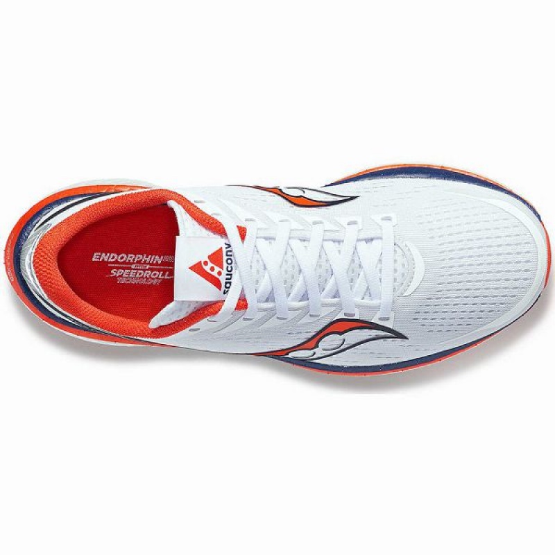 Men's Saucony Boston Endorphin Speed 3 Running Shoes White / Navy | WLQIJES-60