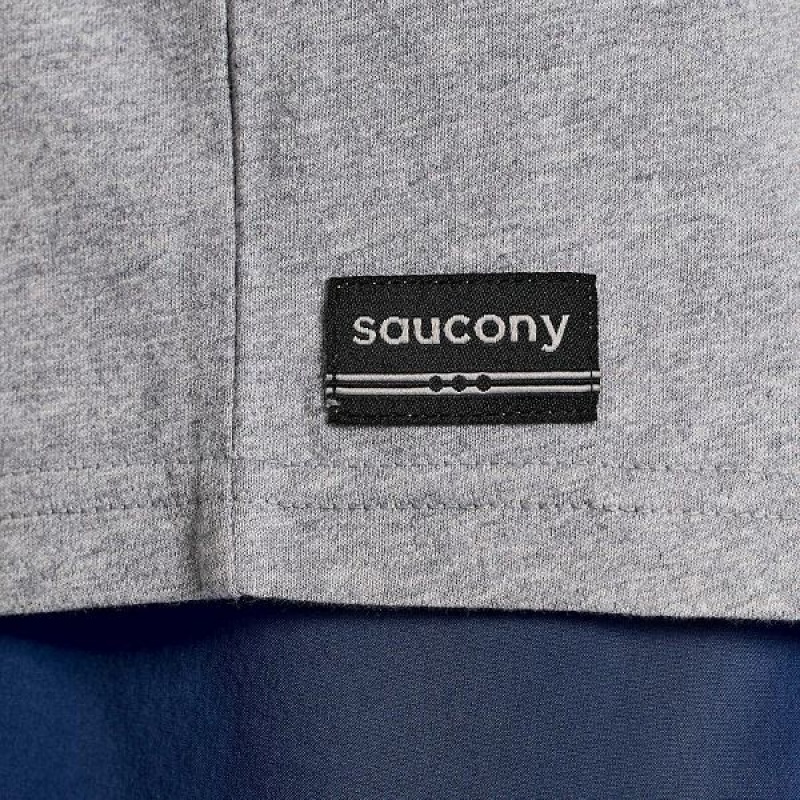 Men's Saucony Boston Rested T Shirts Grey | LYTKEDM-74