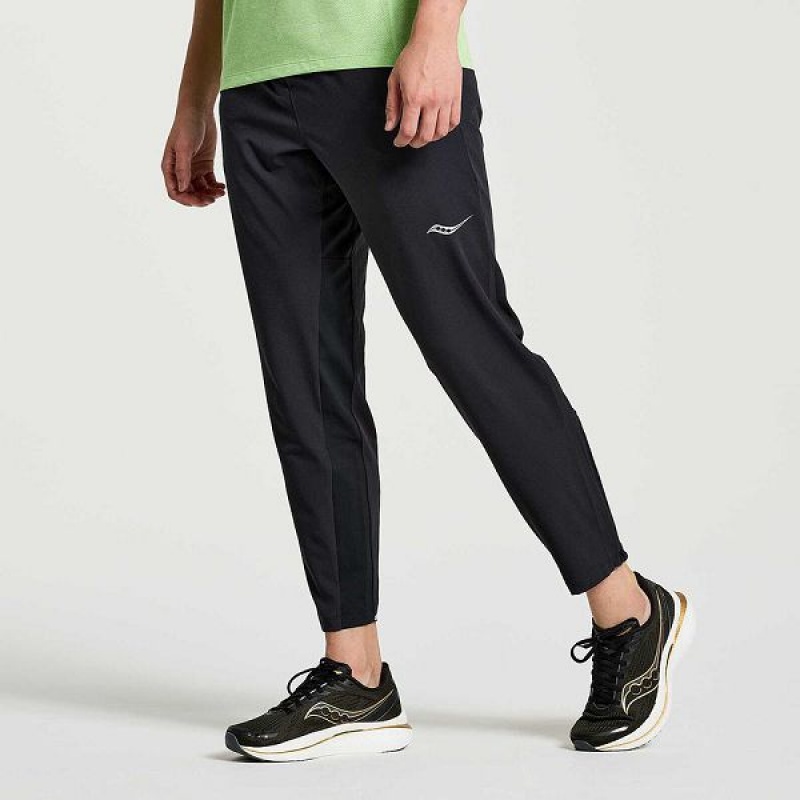 Men's Saucony Boston Woven Pants Black | OCJZAXR-39