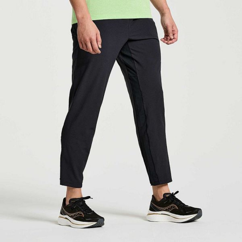 Men's Saucony Boston Woven Pants Black | OCJZAXR-39