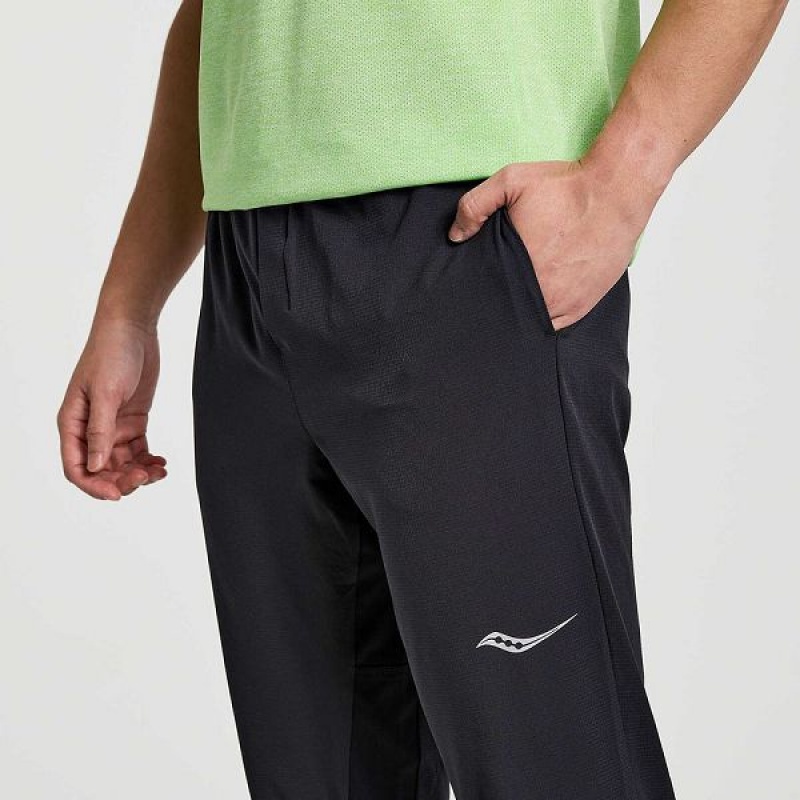 Men's Saucony Boston Woven Pants Black | OCJZAXR-39