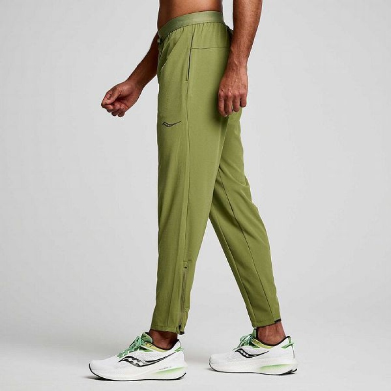 Men's Saucony Boston Woven Pants Khaki | HFSDNBQ-67