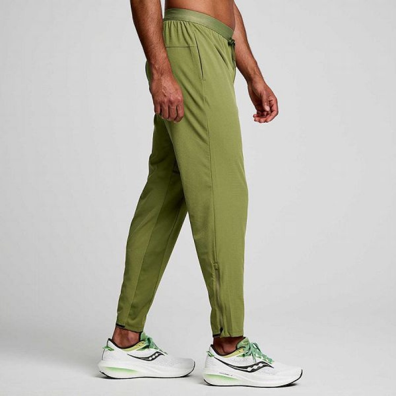 Men's Saucony Boston Woven Pants Khaki | HFSDNBQ-67