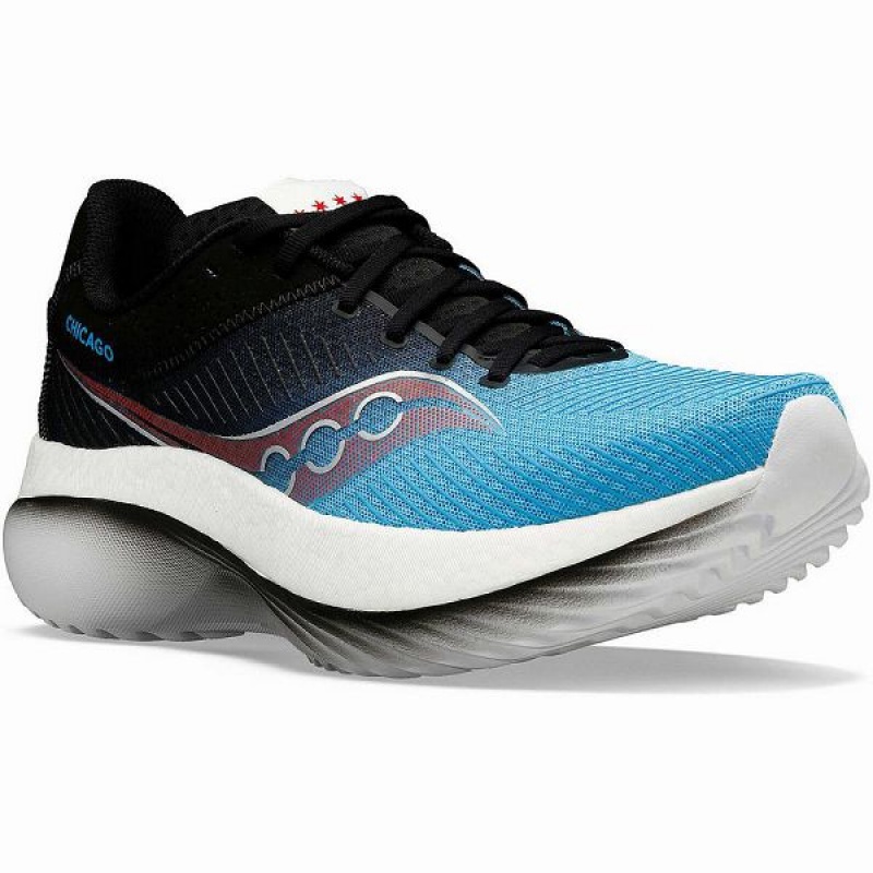 Men's Saucony Chicago Kinvara Pro Running Shoes Blue / Black | WNZIGSR-34