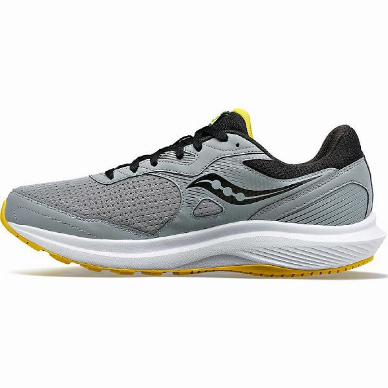 Men's Saucony Cohesion 16 Running Shoes Grey / Yellow | GMCHXKY-42