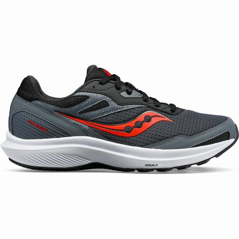 Men\'s Saucony Cohesion 16 Walking Shoes Grey / Red Blue | ODXEBAC-10