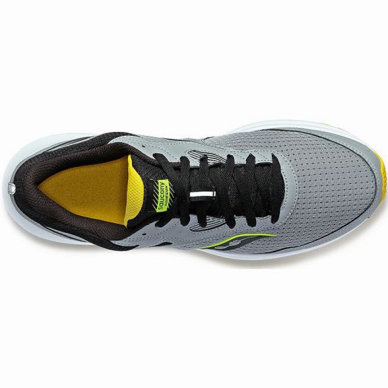 Men's Saucony Cohesion 16 Walking Shoes Grey / Yellow | AELWXZU-84